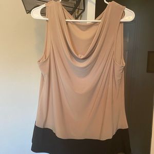 Sleeveless draped neckline--two toned